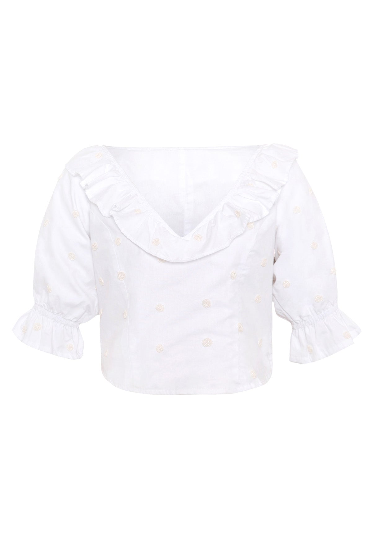 Pearl Blouse - Beaded - White – Emma Mulholland on Holiday
