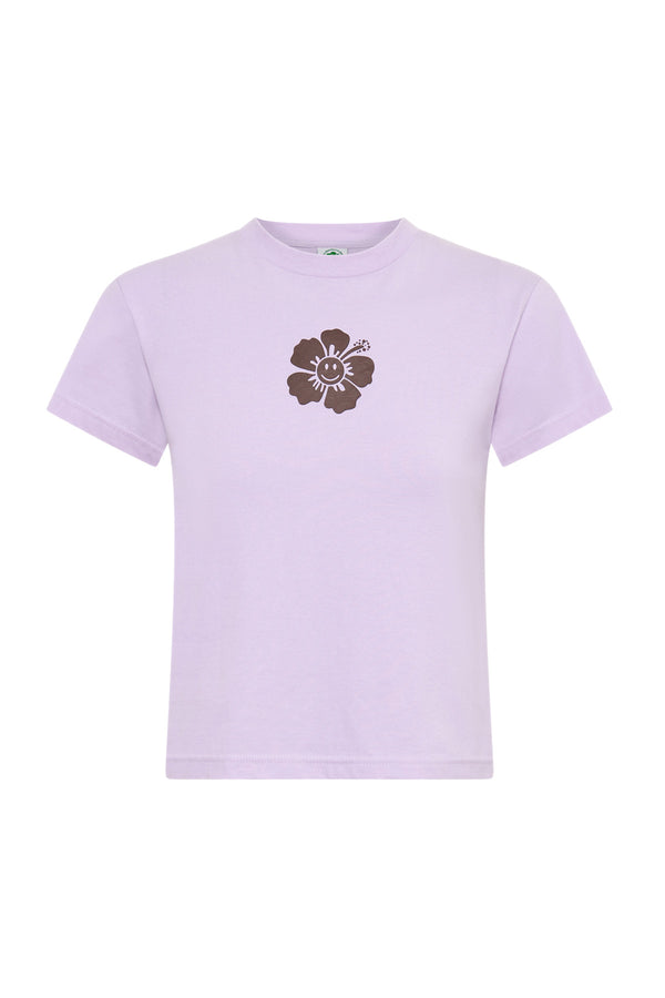 Happy Hibiscus Baby Tee - Lilac