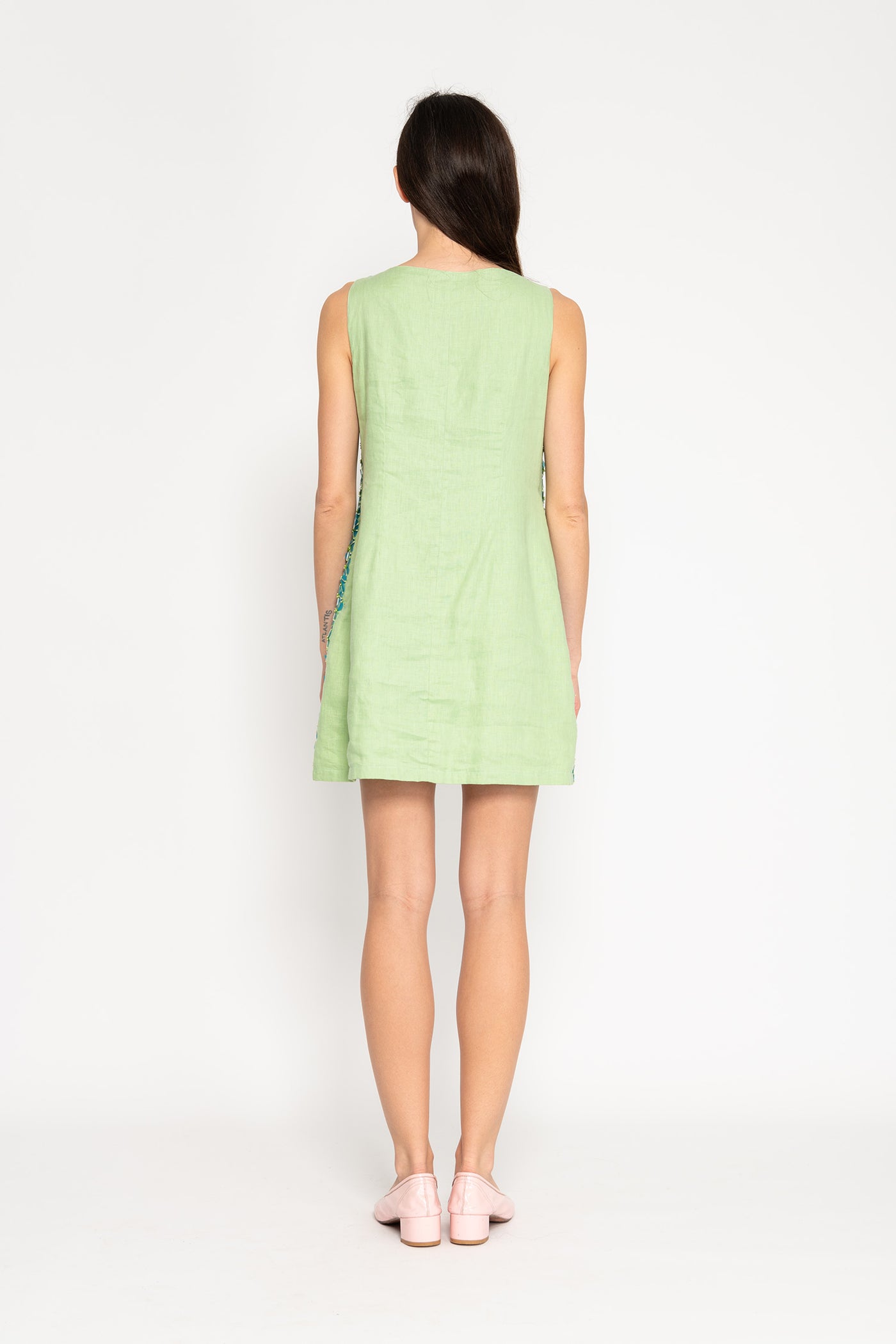 seafoam mini dress LE LIS Women's Seafoam Pleated Mini Dress, Sage Size L