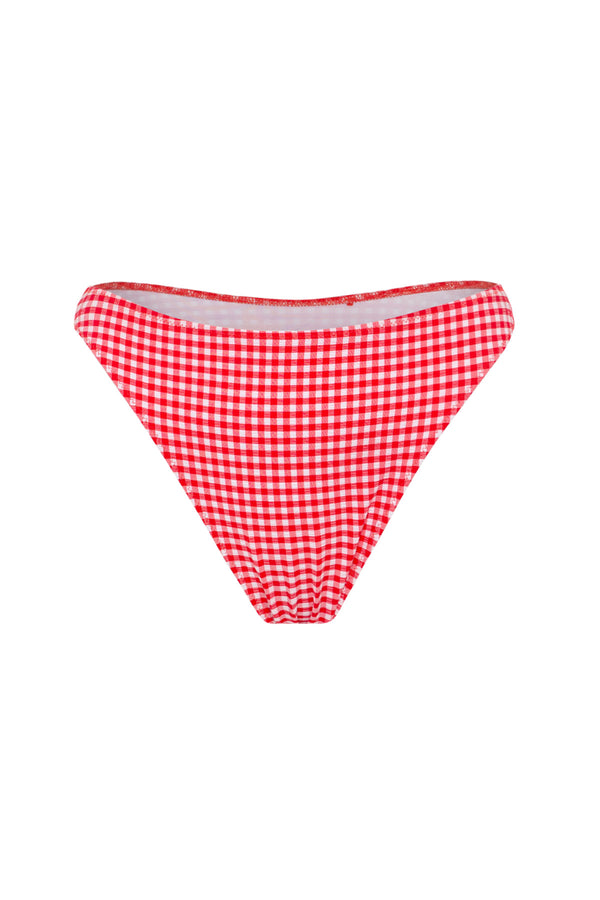 Gingham High Rise Brief - Red