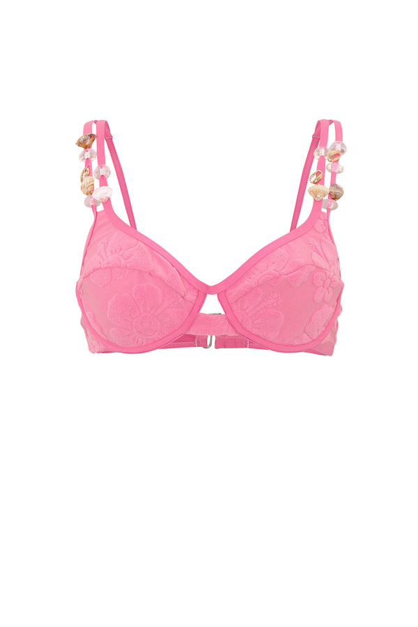 Hibiscus Bikini Top - Pink