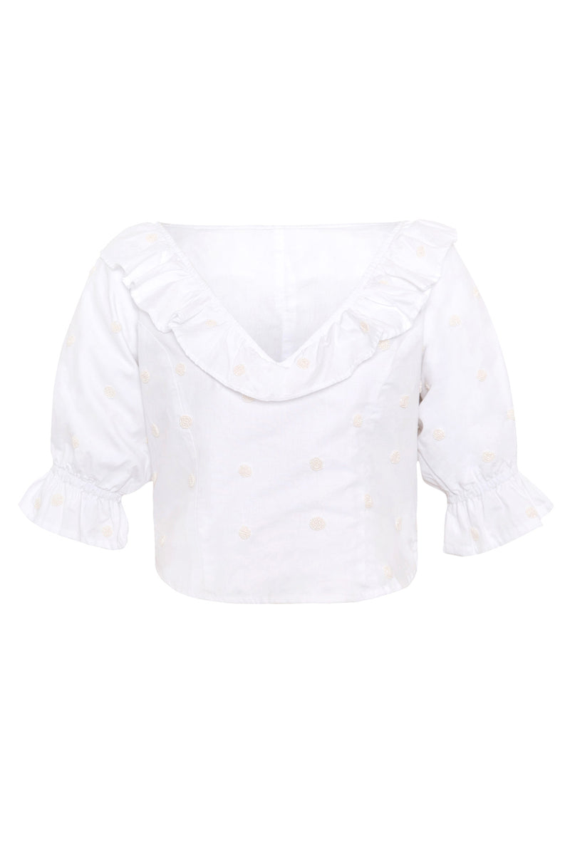 Pearl Blouse - Beaded - White