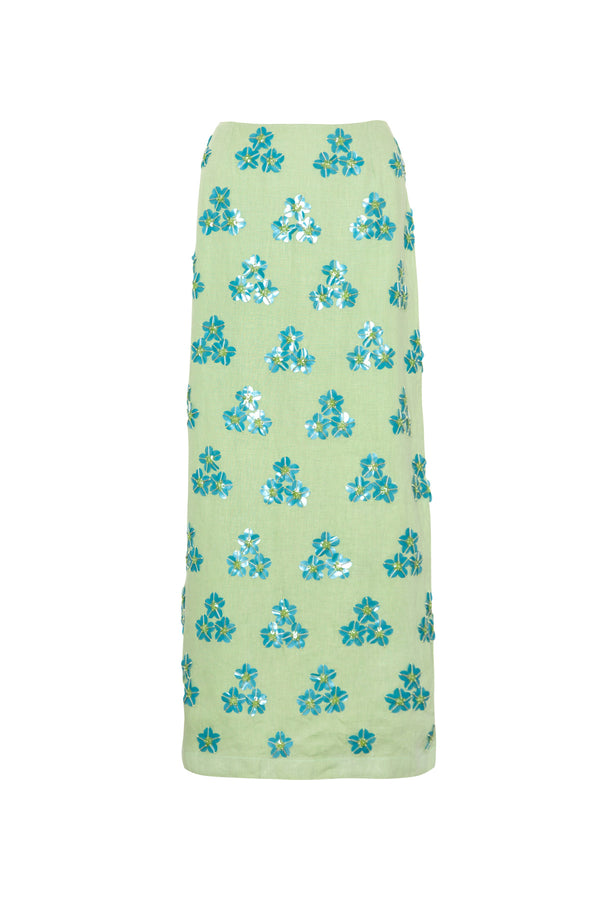 Sequinned Skirt - Sea Foam