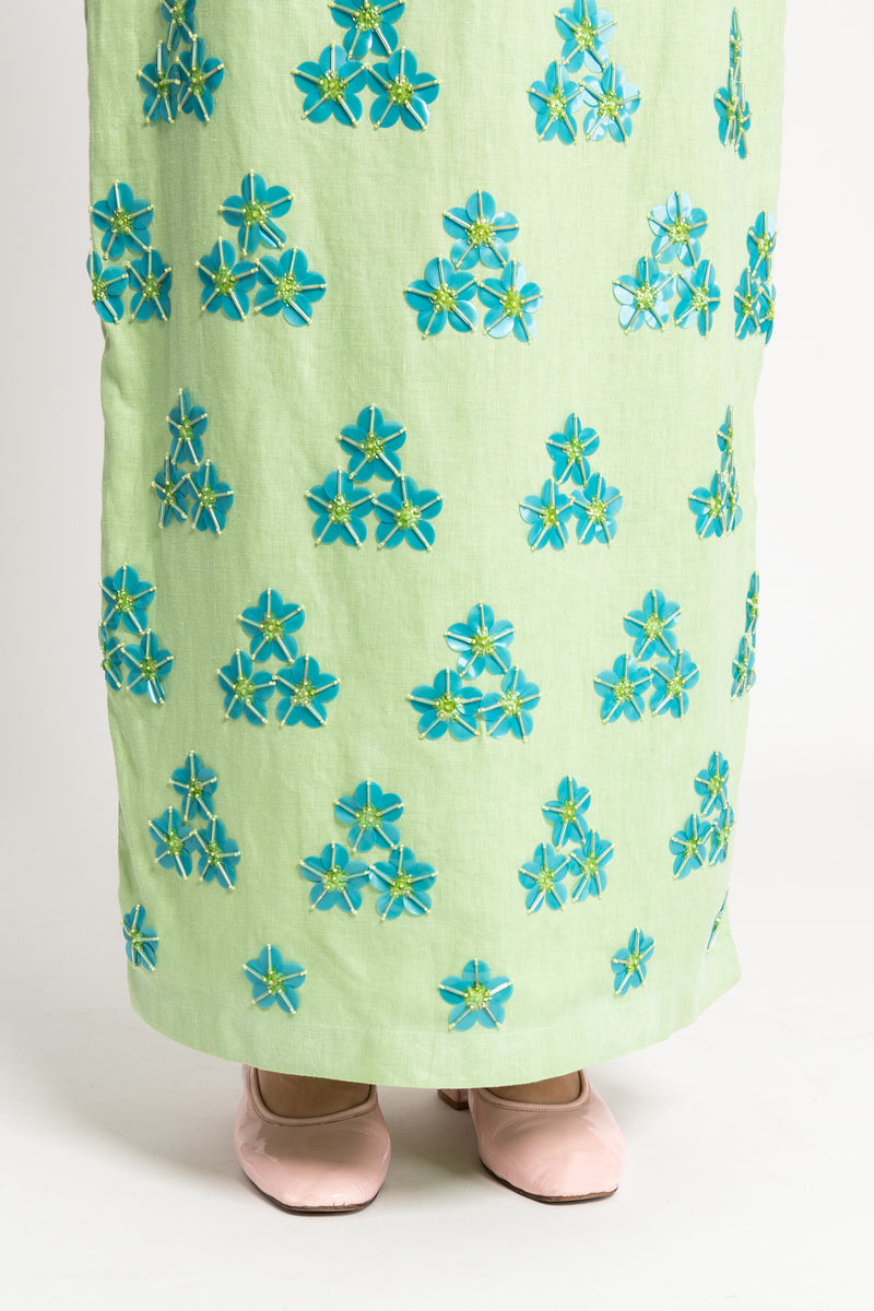 Sequinned Skirt - Sea Foam