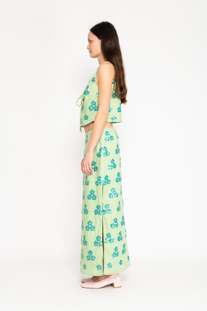 Sequinned Skirt - Sea Foam