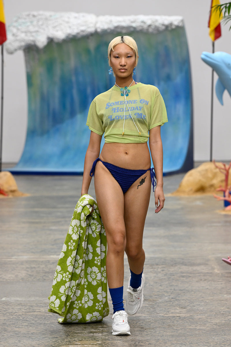 Someone On Holiday Loves Me Knit Tee - Sea Foam