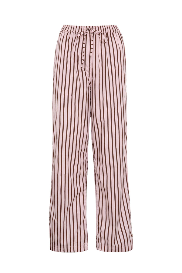 Thin Stripe Resort Pants - Pink/Brown