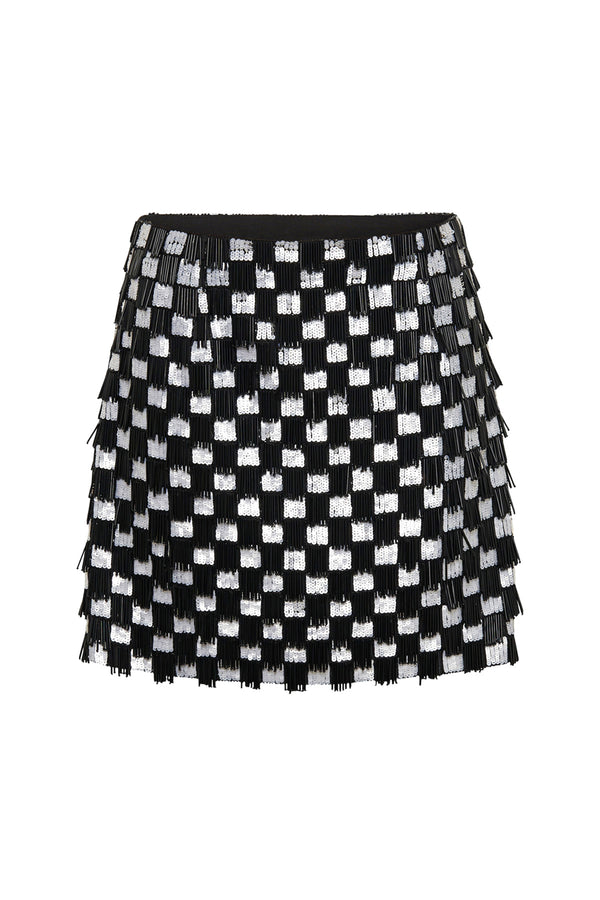 Gambit Sequin Check Mini Skirt
