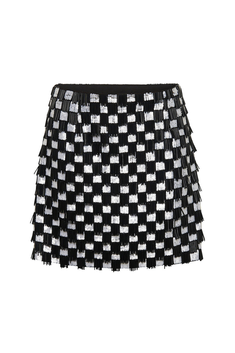 Gambit Sequin Check Mini Skirt