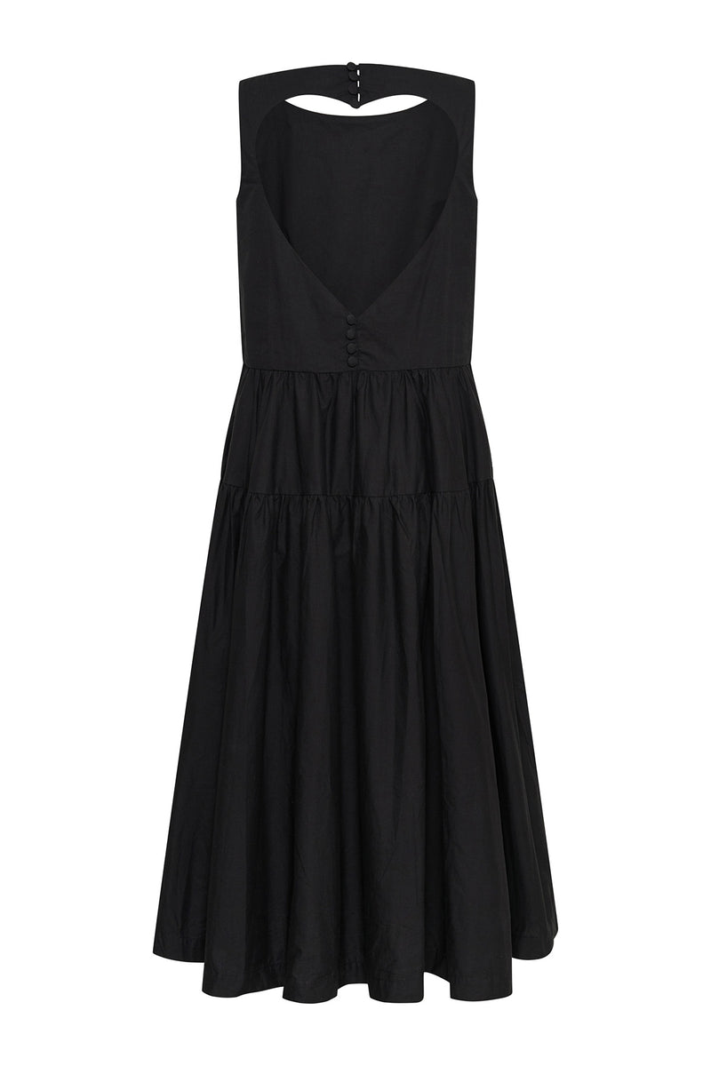 Forever Yours Gathered Midi Dress - Black