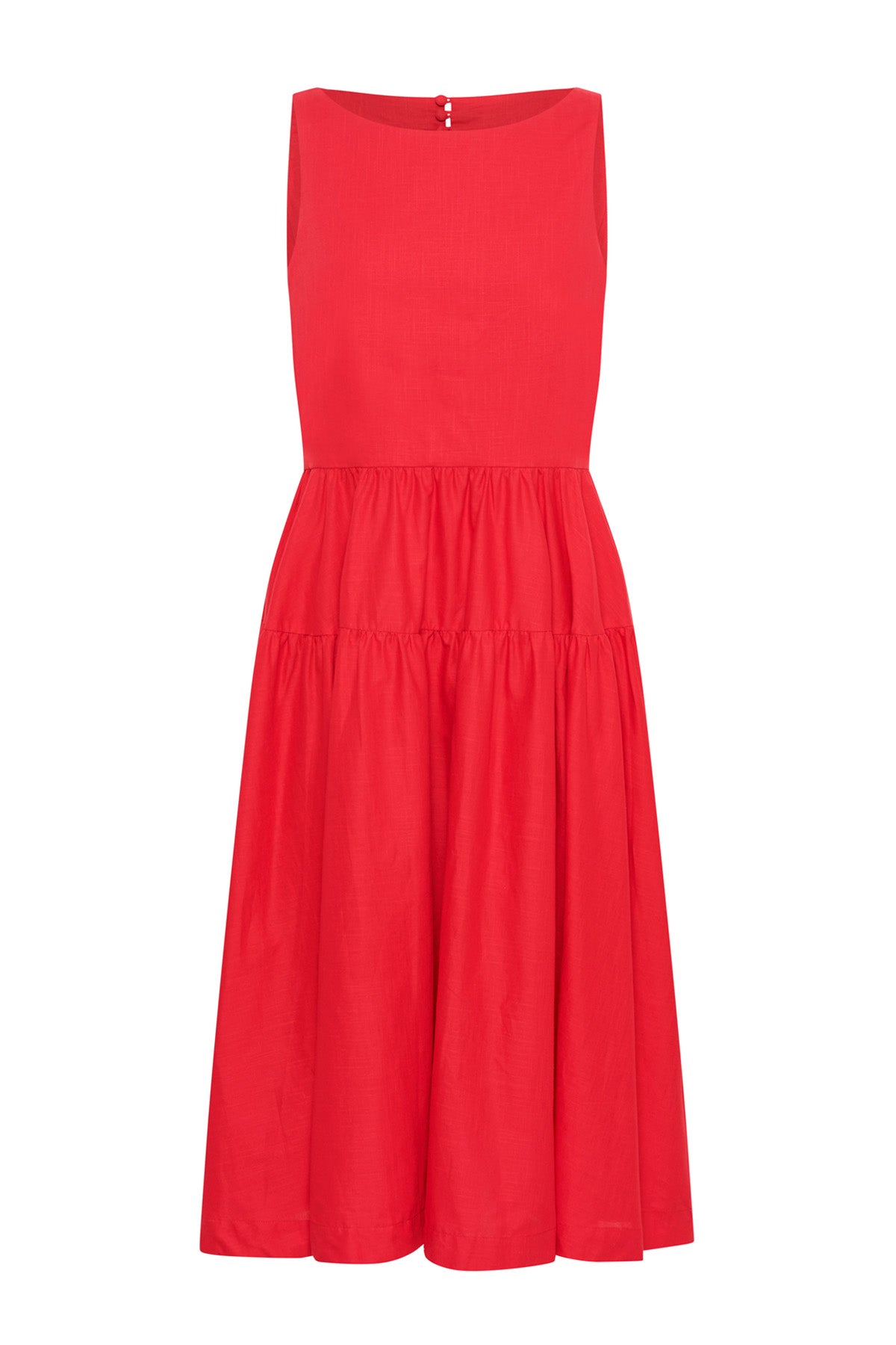 Forever Yours Gathered Midi Dress - Red – Emma Mulholland on Holiday