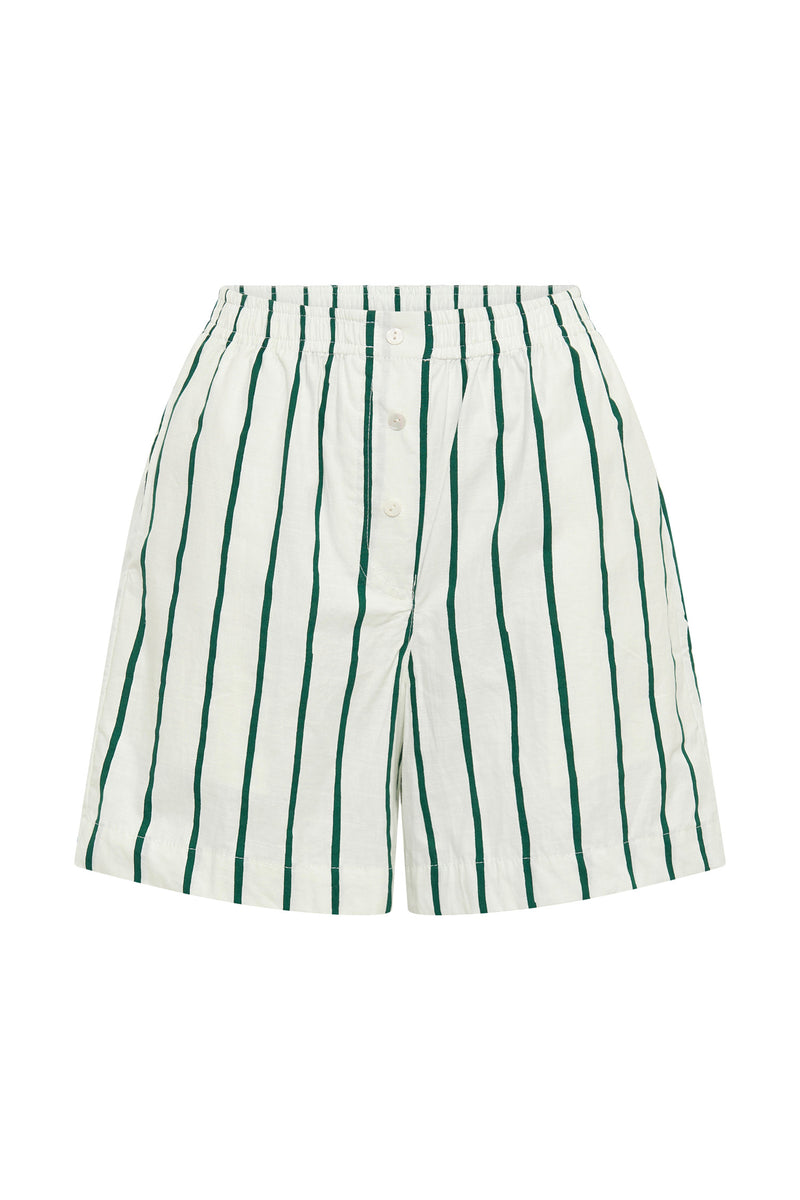 Thin Stripe Boxer Shorts - Dark Green