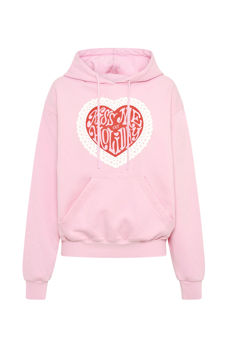 Kiss Me On Holiday Hoodie - Pink