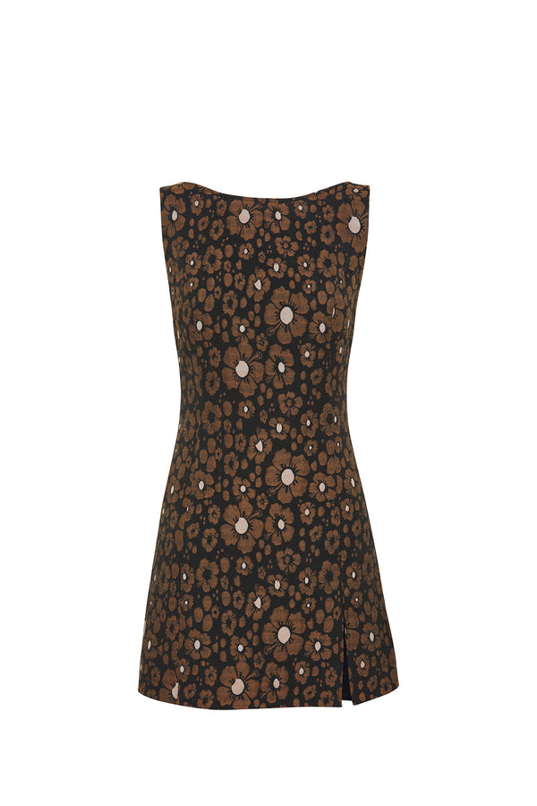 Leopard Hibiscus Mini Dress