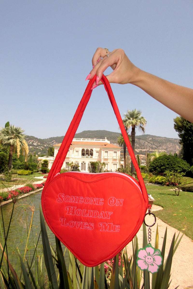 On Holiday Heart Shoulder Bag - Red/Pink