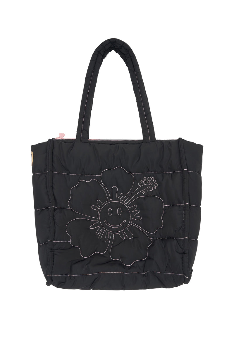 Puff Happy Hibiscus Shoulder Bag - Black