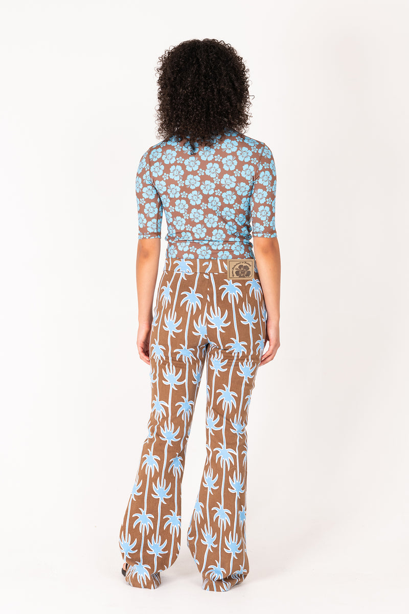 Happy Hibiscus Rashie - Brown/Blue