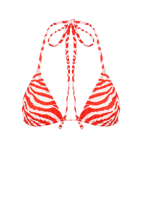 Roxbury Triangle Bikini Top - Red/Apricot