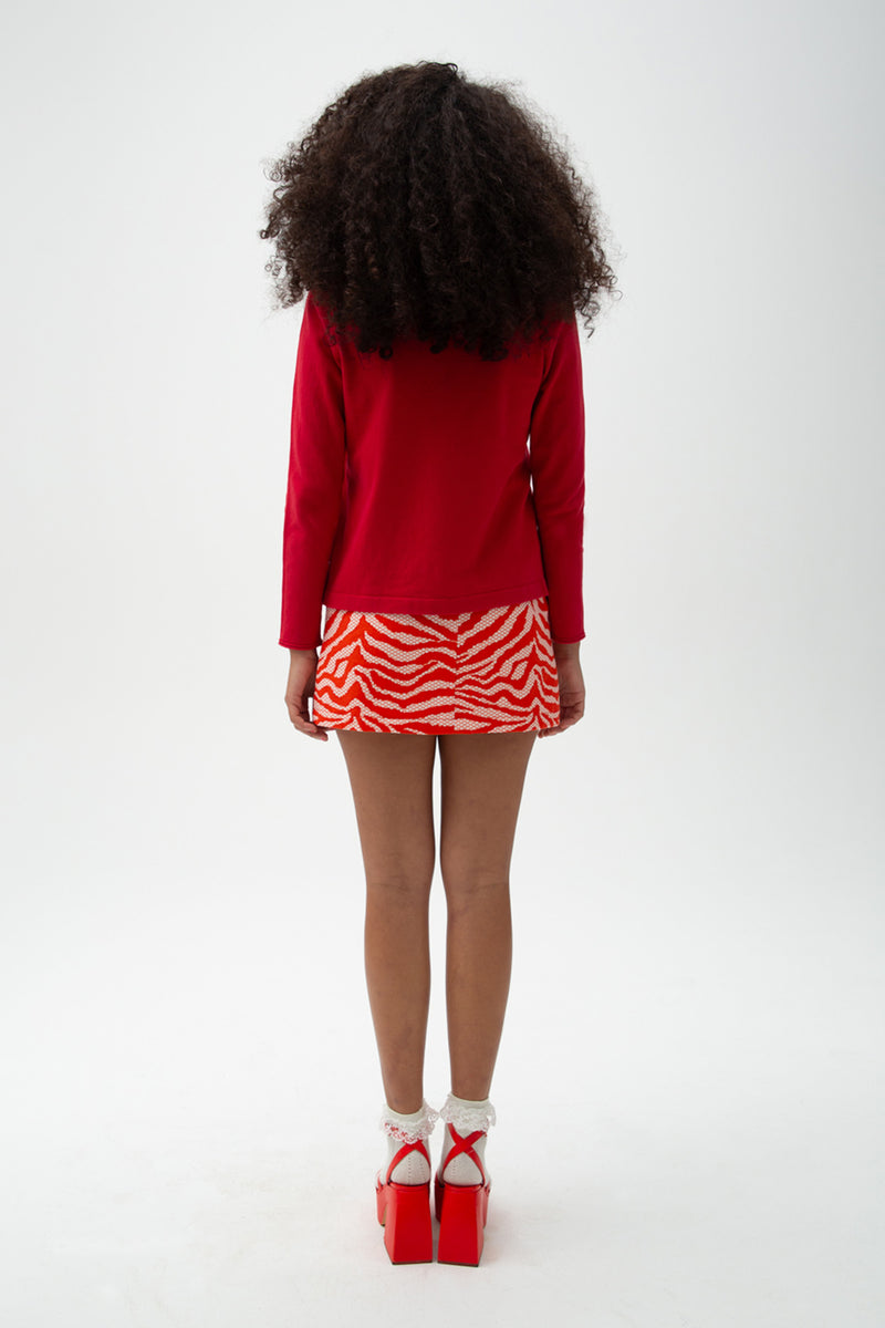 Roxbury Kokomo Mini Skirt - Red/Apricot