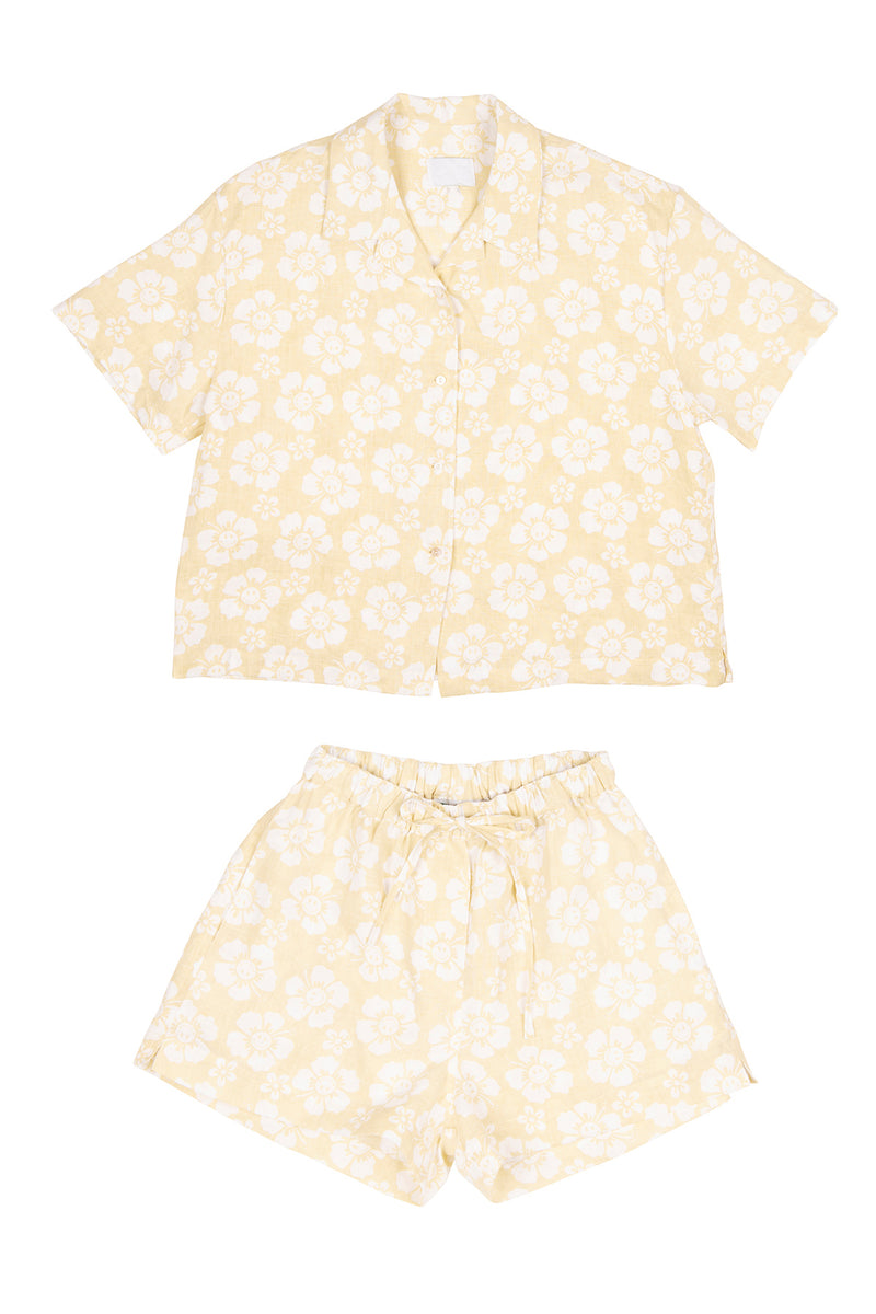 Cream resort set on a white background