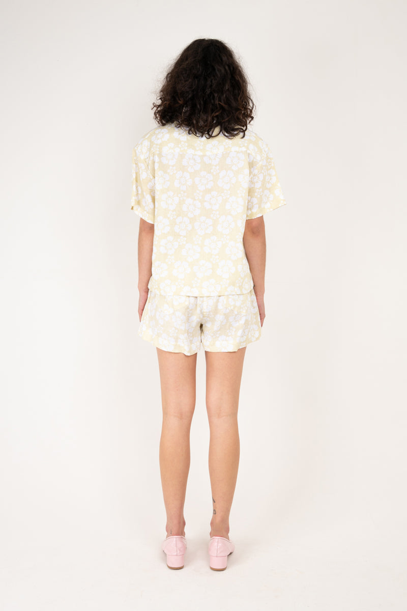 Happy Hibiscus Short Resort Set - Cream
