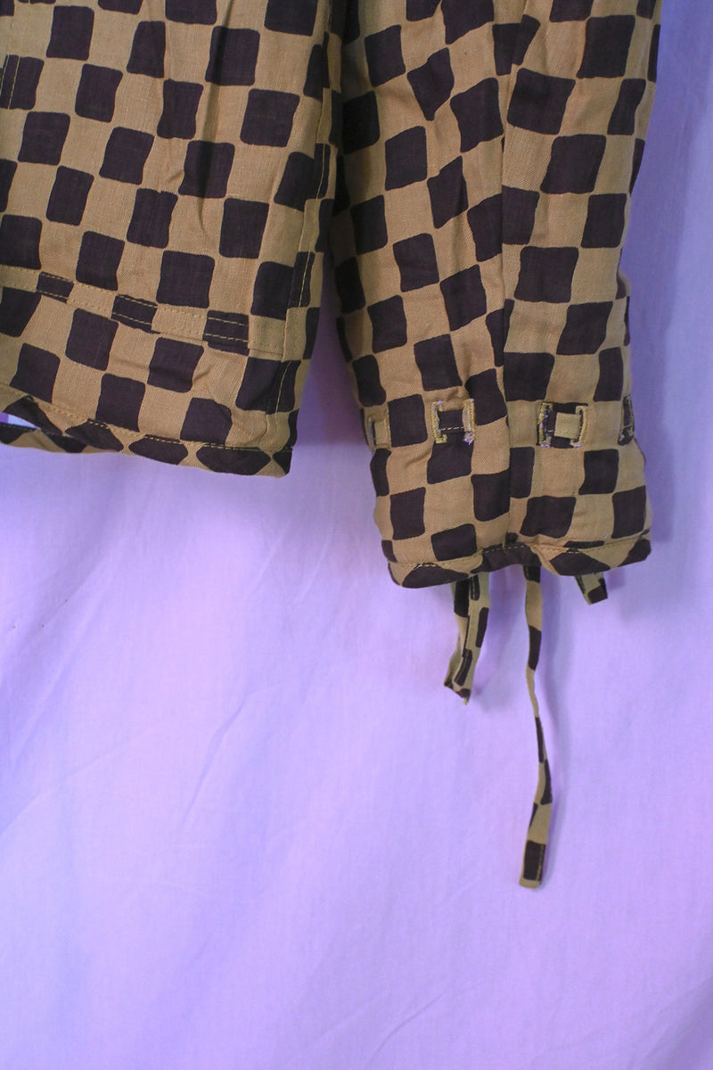 Reversible Quilted Jacket - Hibiscus Purple/Check Brown