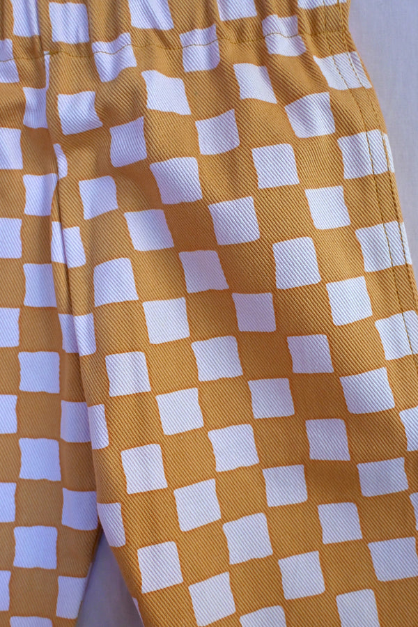 Check Kid Pants - Peach/Pink