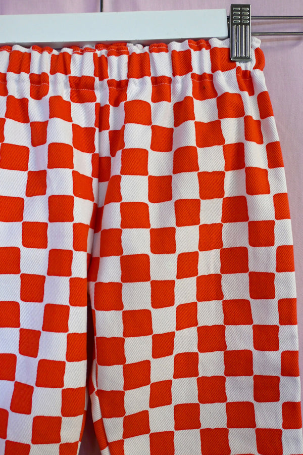 Check Kid Pants - Red/White