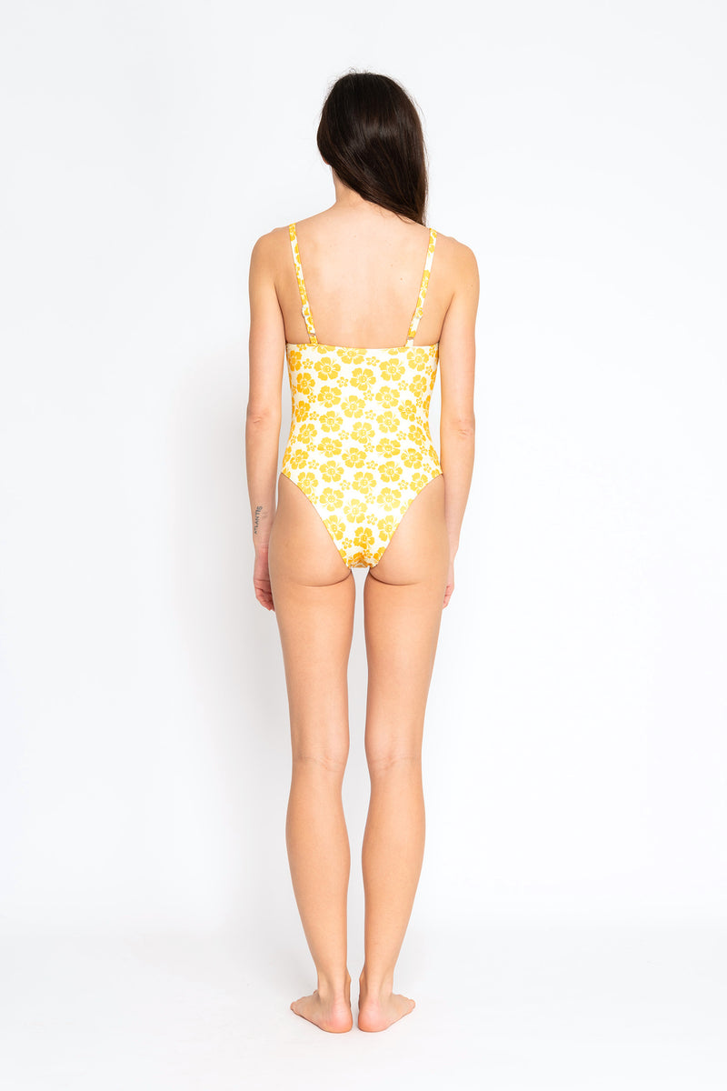 Happy Hibiscus Vacation One Piece - Butter