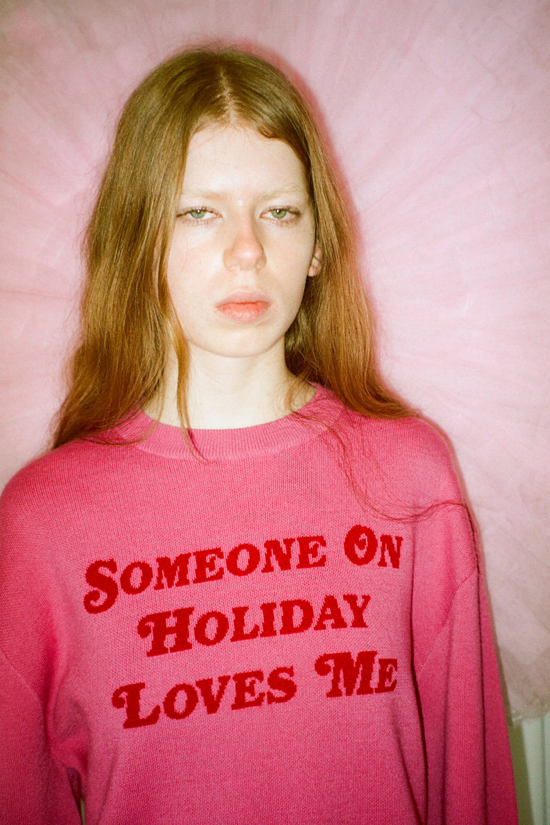 Someone On Holiday Unisex Sweater - Pink