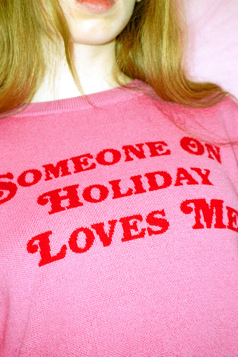 Someone On Holiday Unisex Sweater - Pink