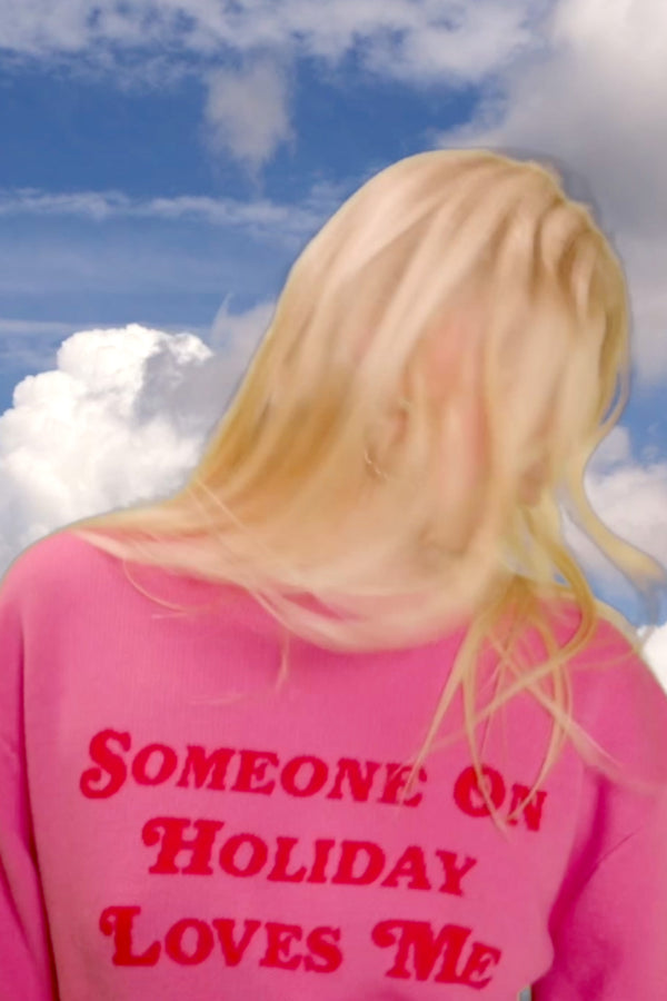 Someone On Holiday Unisex Sweater - Pink