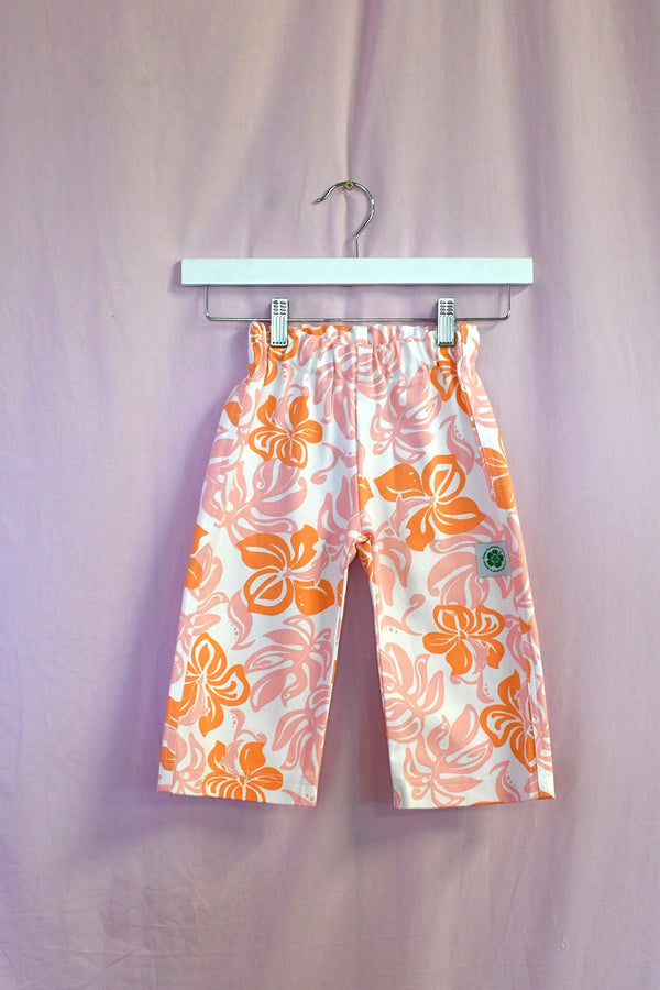 Hibiscus Dolphin Kid Pants - Pink