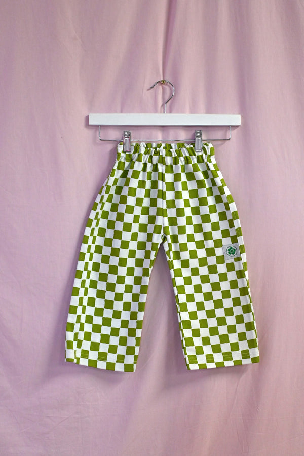 Check Kid Pants - Olive
