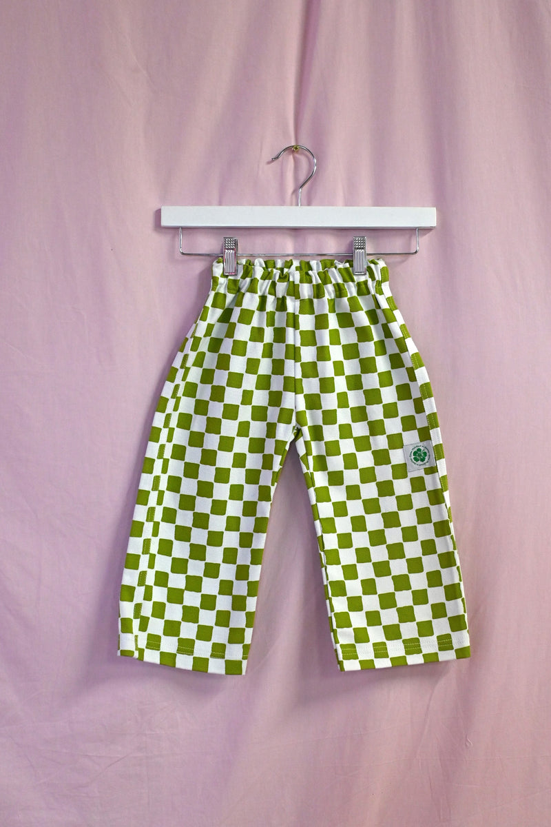 Check Kid Pants - Olive