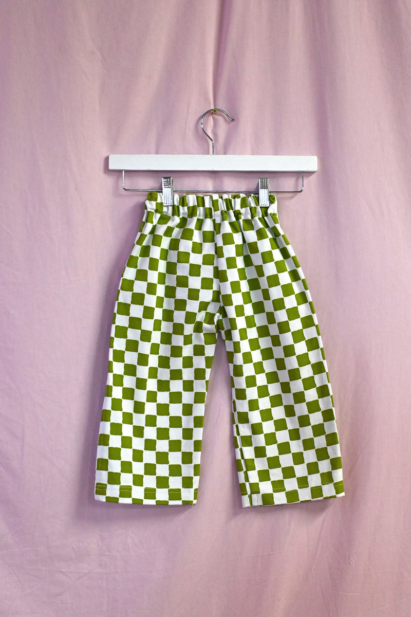 Check Kid Pants - Olive