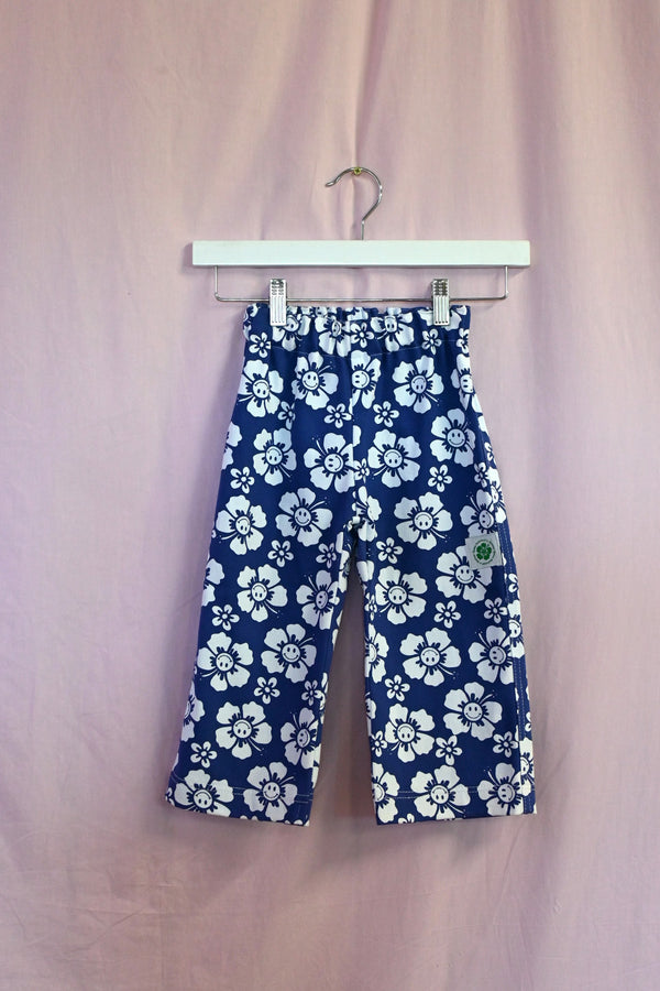 Happy Hibiscus Kid Pants - Blue