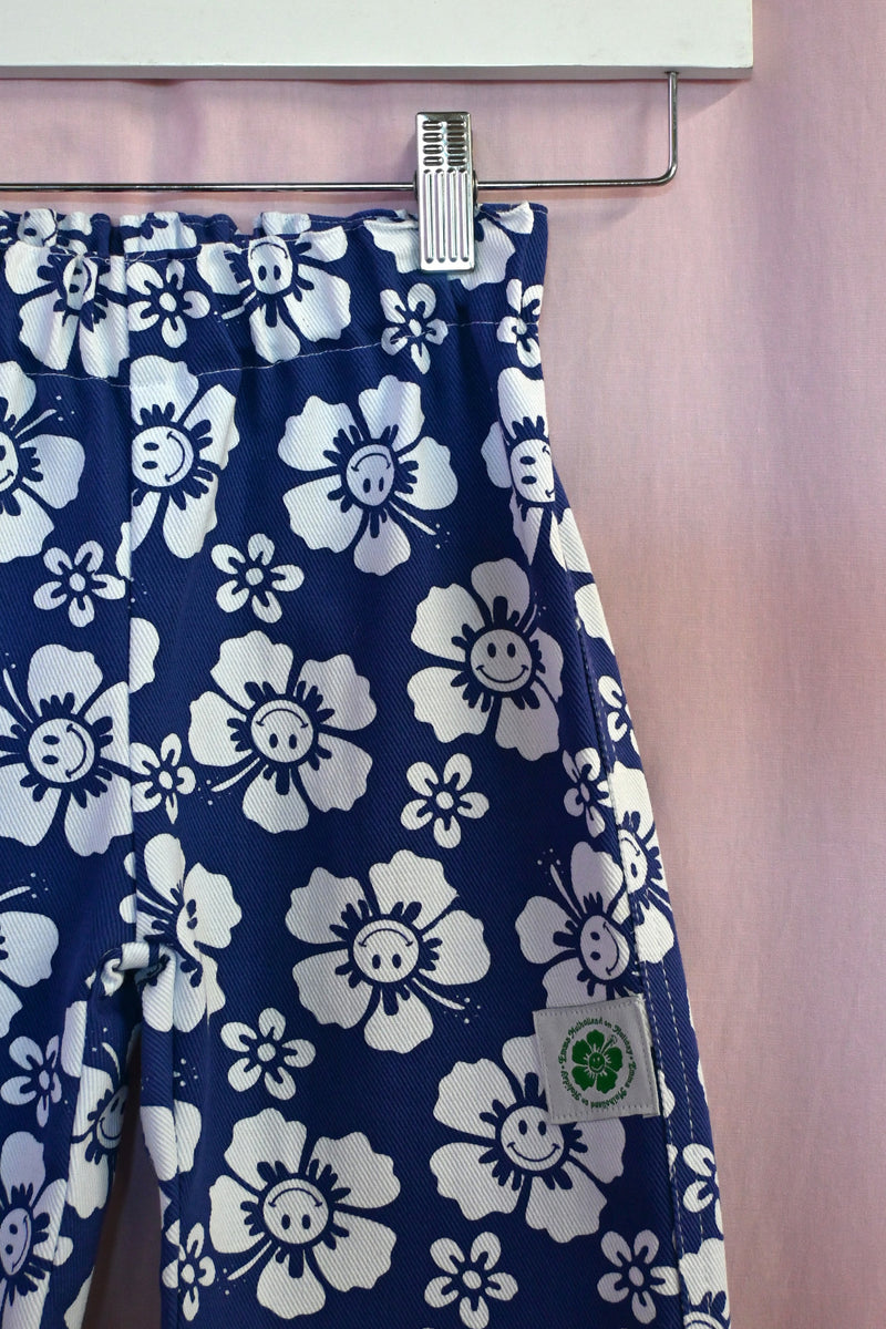 Happy Hibiscus Kid Pants - Blue