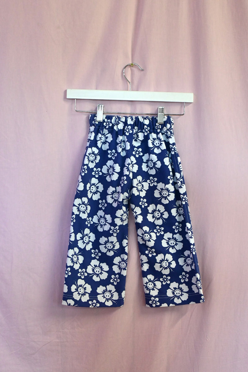 Happy Hibiscus Kid Pants - Blue
