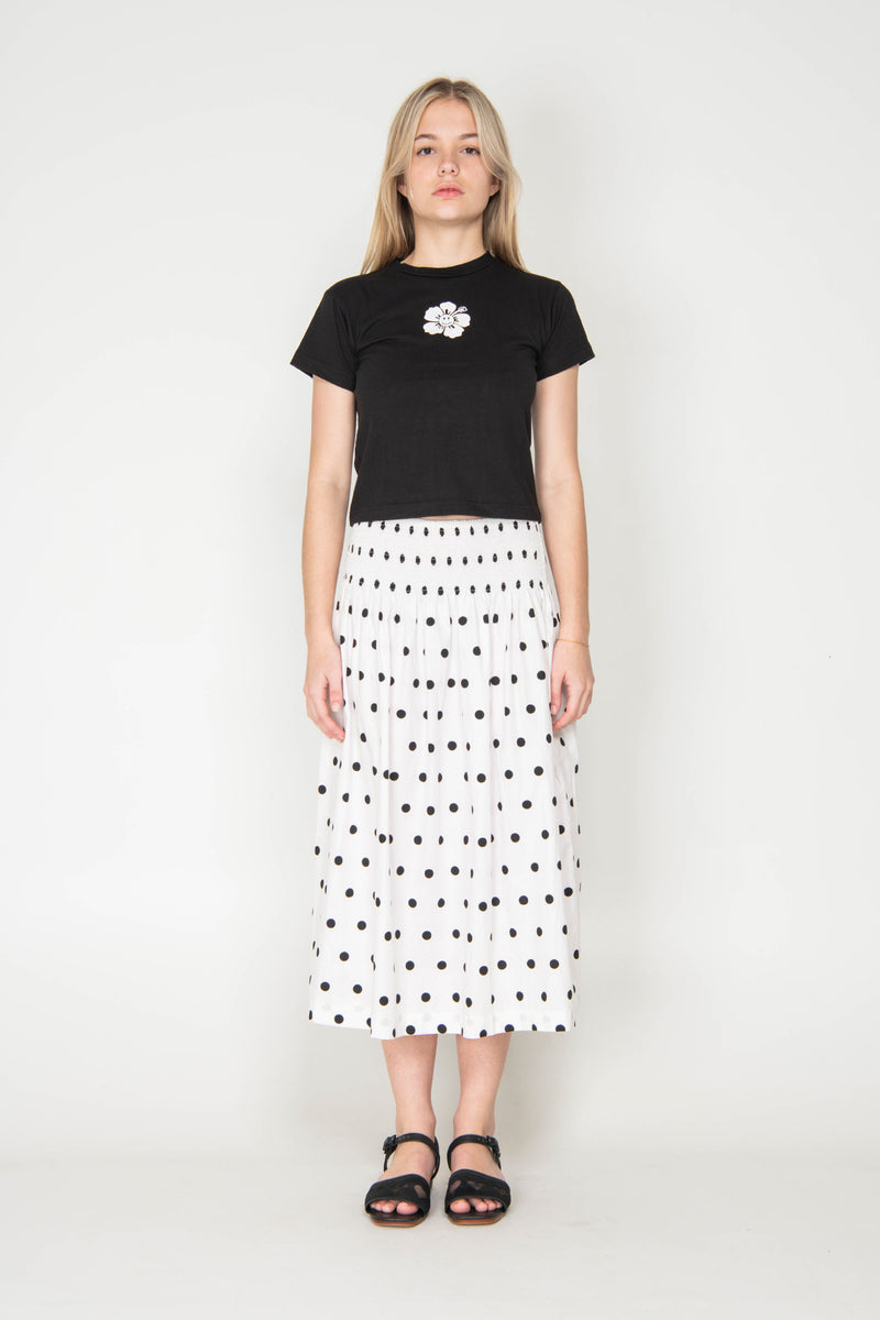 Happy Hibiscus Baby Tee - Black/White
