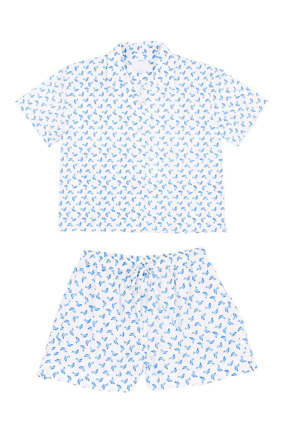 Short Resort Set Dolphin Print 