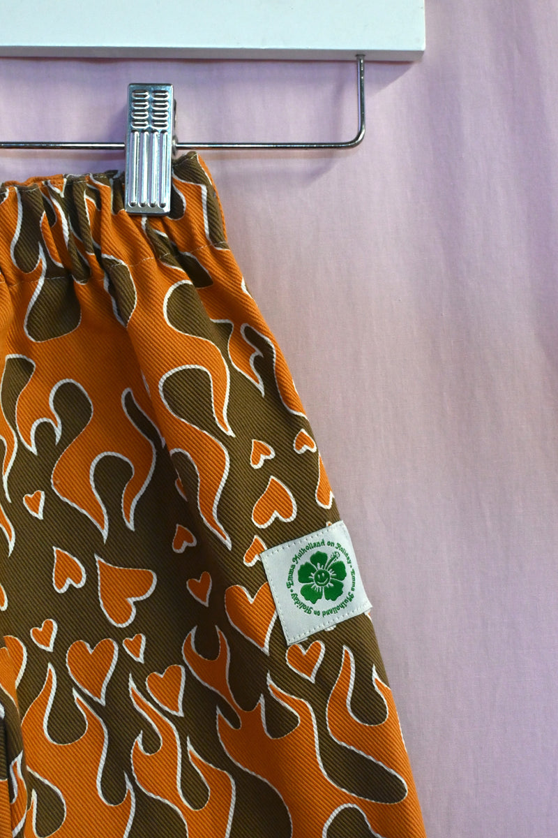 Flame Kid Pants - Orange/Black