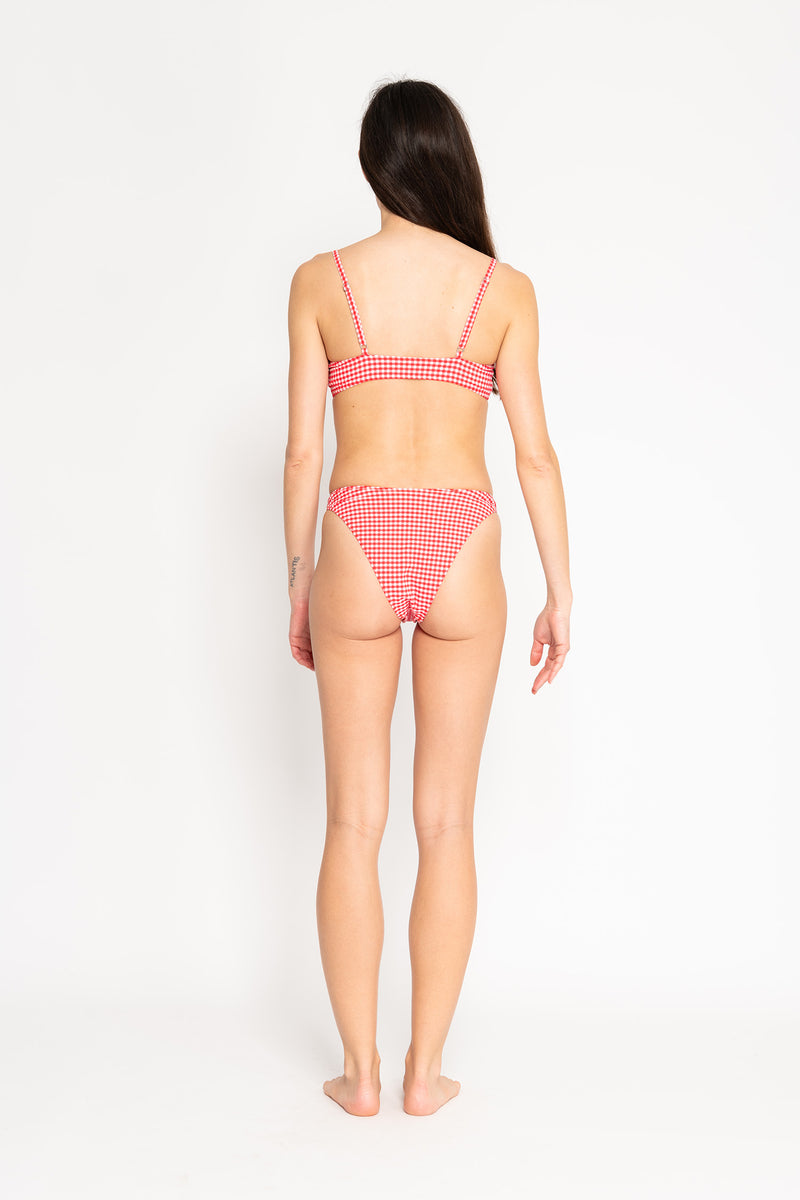 Gingham Bikini Top - Red