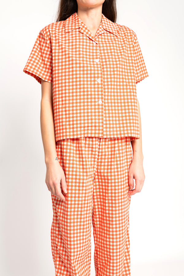 Gingham Long Resort Set-Red
