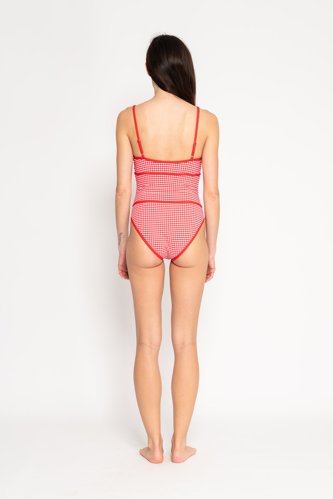 ワンピース ollun sheer check back ribbon one piece ollun sheer check back ribbon one piece
