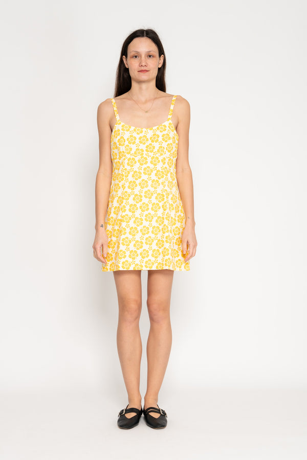 Happy Hibiscus Maldives Dress - Butter