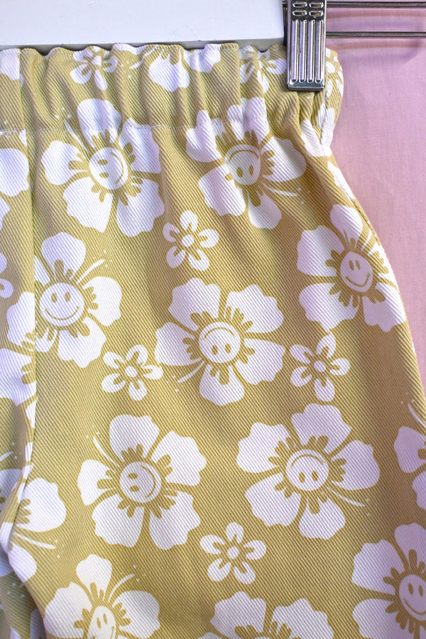 Happy Hibiscus Kid Pants - Sand