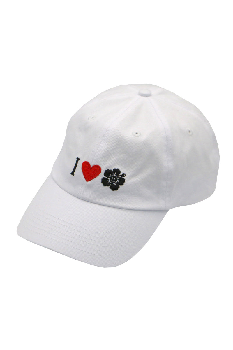 Heart Hibiscus Cap - White