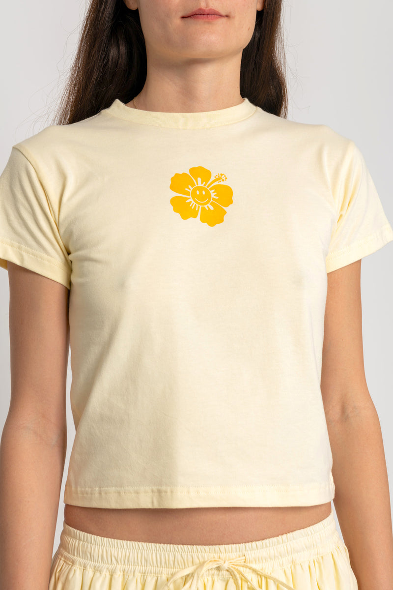 Hibiscus Baby Tee - Butter