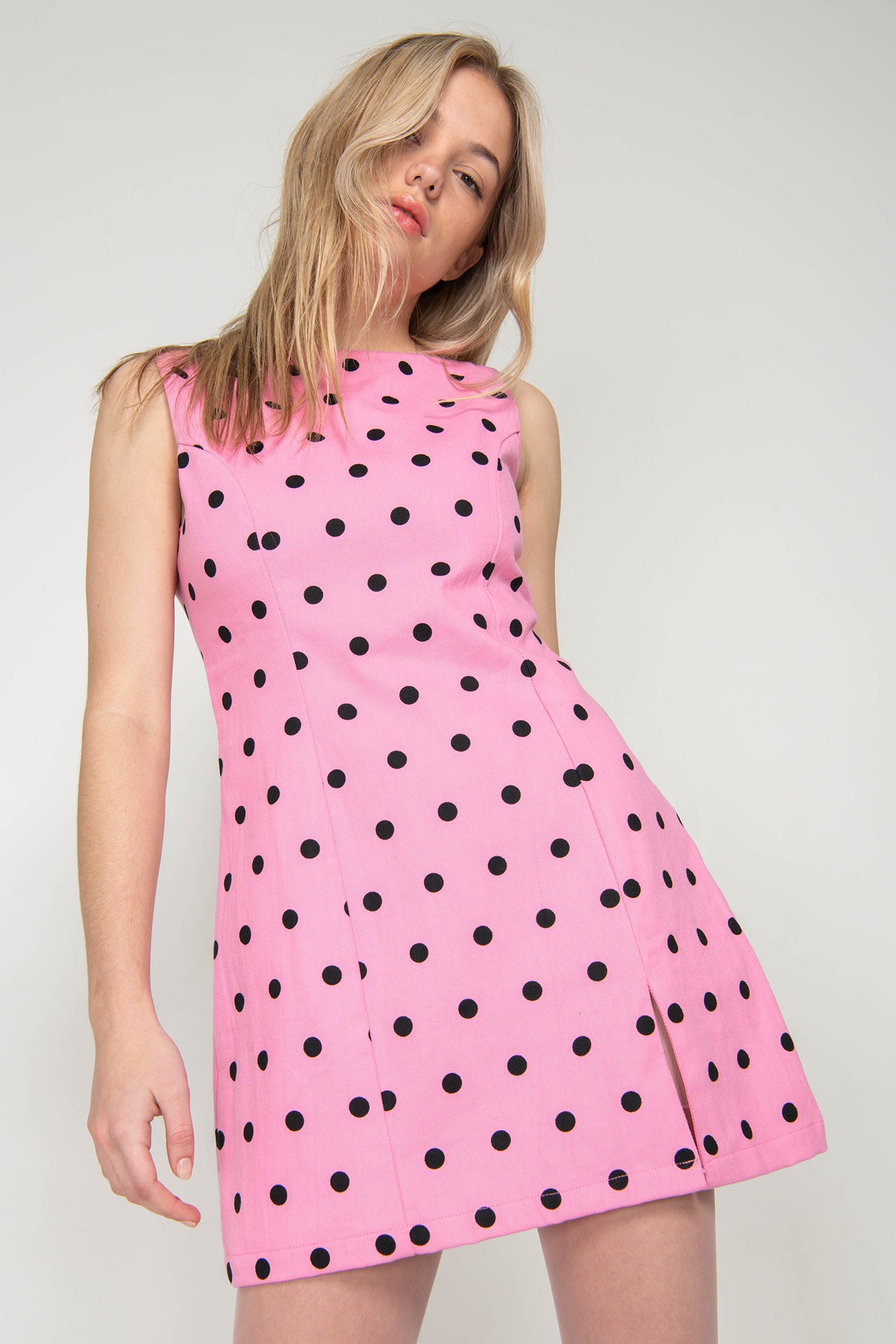 High Neck Mini Dress Polka - Black/Pink Emma Mulholland on Holiday High Neck Mini Dress Polka - Black/Pink Emma Mulholland on Holiday